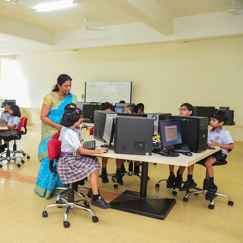 Primary children exploring the Junior Computer Lab