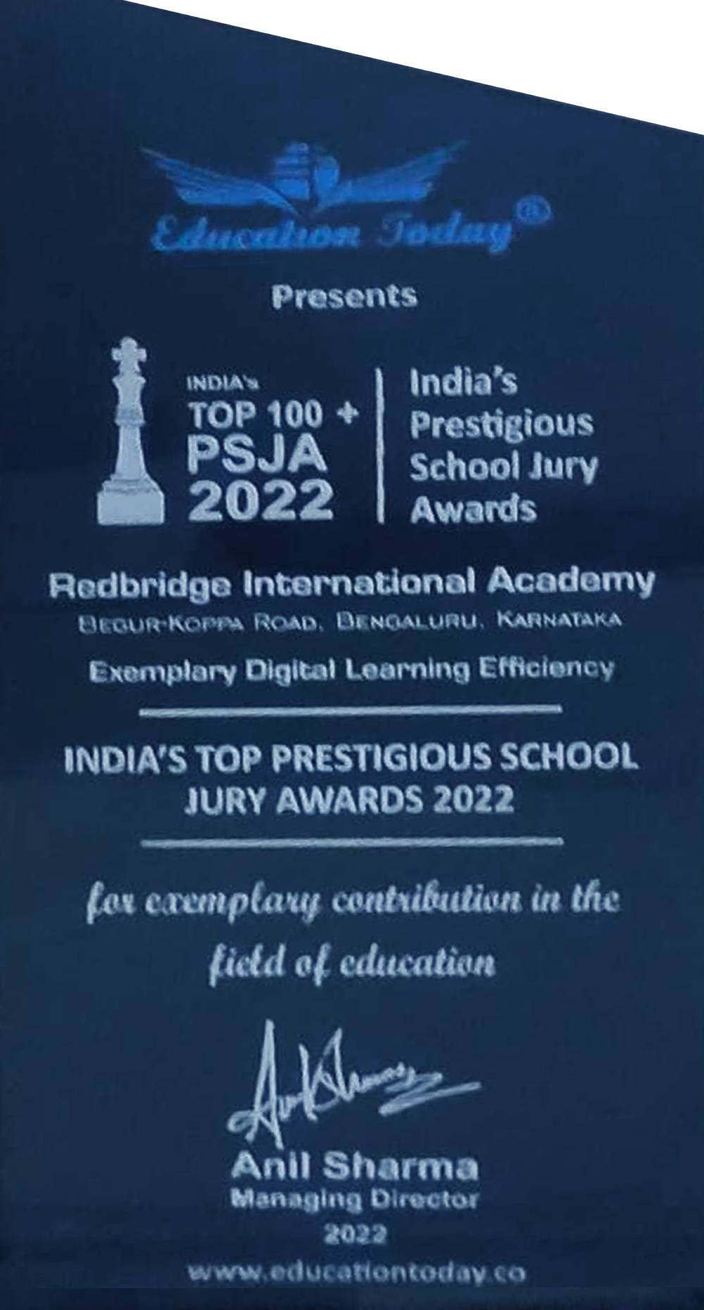 India's Top Prestigious School – Jury Award