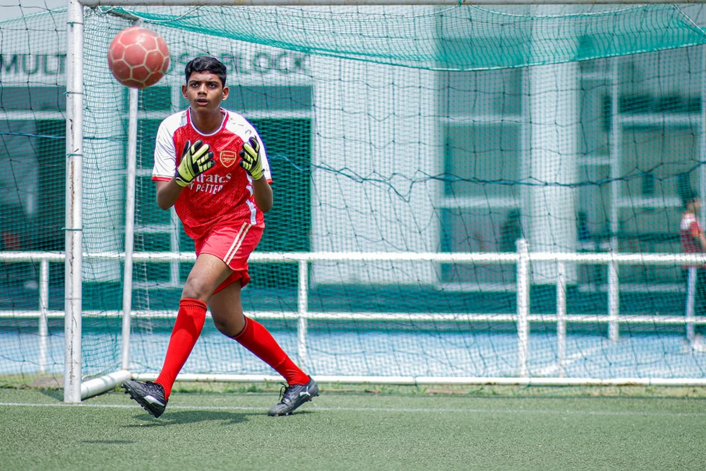 Football - goalkeeper drills on the home pitch